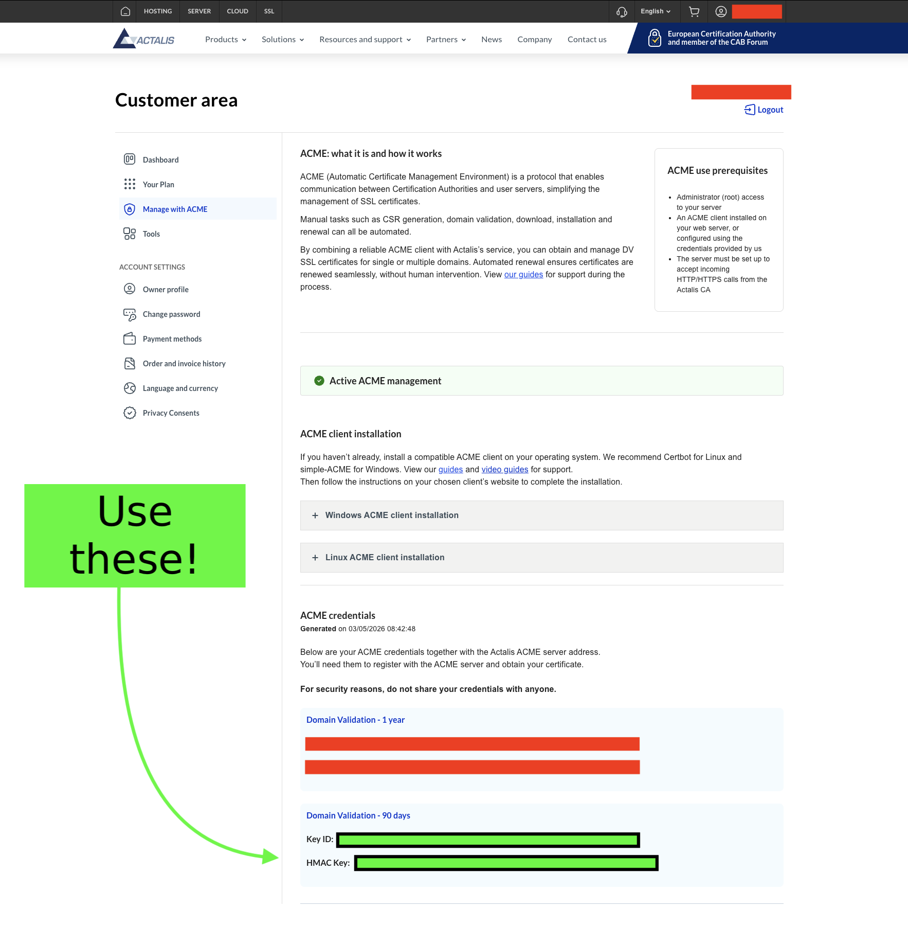 Domain Validation Location